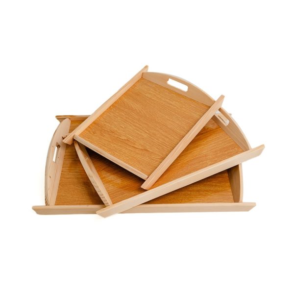 3-Pcs Wooden Serving Tray Set – Elegant & Durable